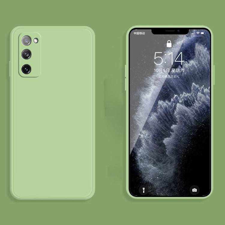 For Samsung Galaxy S20 FE Solid Color Imitation Liquid Silicone Straight Edge Dropproof Full Coverage Protective Case(Matcha Green) by buy2fix