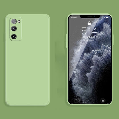 For Samsung Galaxy S20 FE Solid Color Imitation Liquid Silicone Straight Edge Dropproof Full Coverage Protective Case(Matcha Green) by buy2fix
