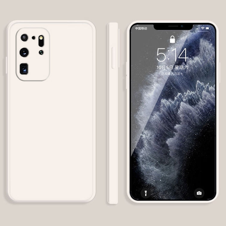 For Samsung Galaxy S20 Ultra Solid Color Imitation Liquid Silicone Straight Edge Dropproof Full Coverage Protective Case(White) by buy2fix