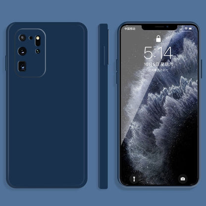 For Samsung Galaxy S20 Ultra Solid Color Imitation Liquid Silicone Straight Edge Dropproof Full Coverage Protective Case(Blue) by buy2fix