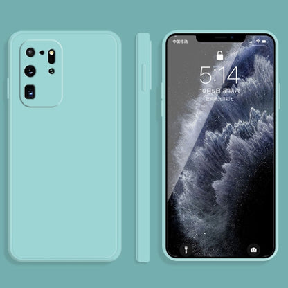 For Samsung Galaxy S20 Ultra Solid Color Imitation Liquid Silicone Straight Edge Dropproof Full Coverage Protective Case(Sky Blue) by buy2fix