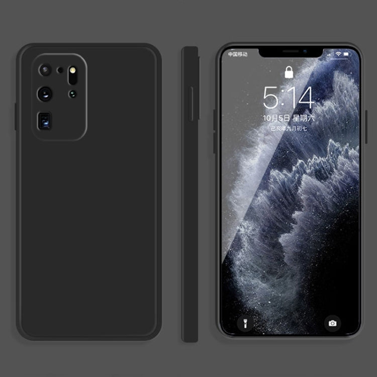 For Samsung Galaxy S20 Ultra Solid Color Imitation Liquid Silicone Straight Edge Dropproof Full Coverage Protective Case(Black) by buy2fix