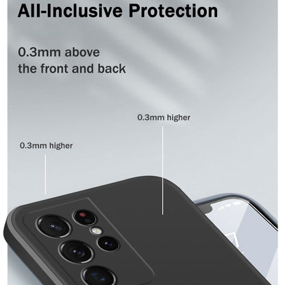 For Samsung Galaxy S21 Ultra 5G Solid Color Imitation Liquid Silicone Straight Edge Dropproof Full Coverage Protective Case(Purple) - Galaxy S21 Ultra 5G Cases by buy2fix | Online Shopping UK | buy2fix