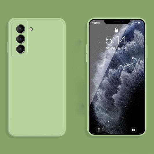 For Samsung Galaxy S21+ 5G Solid Color Imitation Liquid Silicone Straight Edge Dropproof Full Coverage Protective Case(Matcha Green) - Galaxy S21+ 5G Cases by buy2fix | Online Shopping UK | buy2fix