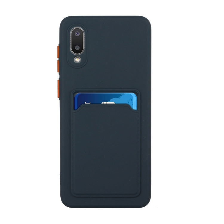 For Samsung Galaxy A02 Card Slot Design Shockproof TPU Protective Case(Dark Blue) by buy2fix