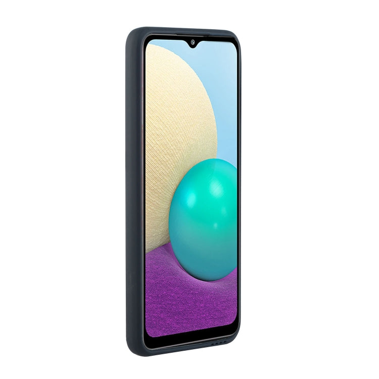 For Samsung Galaxy A02 Card Slot Design Shockproof TPU Protective Case(Dark Blue) by buy2fix