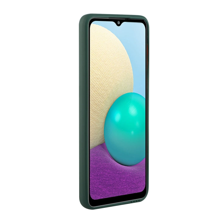 For Samsung Galaxy A02 Card Slot Design Shockproof TPU Protective Case(Dark Green) by buy2fix