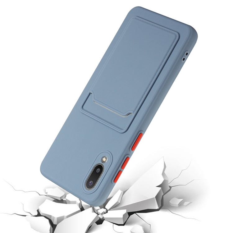For Samsung Galaxy A02 Card Slot Design Shockproof TPU Protective Case(Gray) by buy2fix