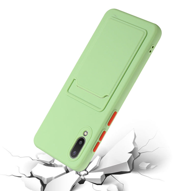 For Samsung Galaxy A02 Card Slot Design Shockproof TPU Protective Case(Green) by buy2fix