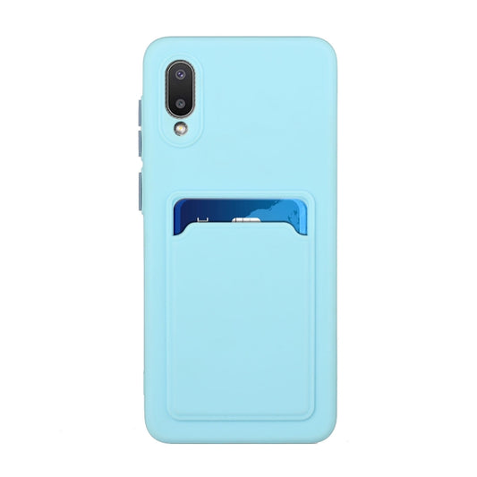 For Samsung Galaxy A02 Card Slot Design Shockproof TPU Protective Case(Sky Blue) by buy2fix