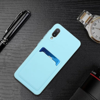 For Samsung Galaxy A02 Card Slot Design Shockproof TPU Protective Case(Sky Blue) by buy2fix