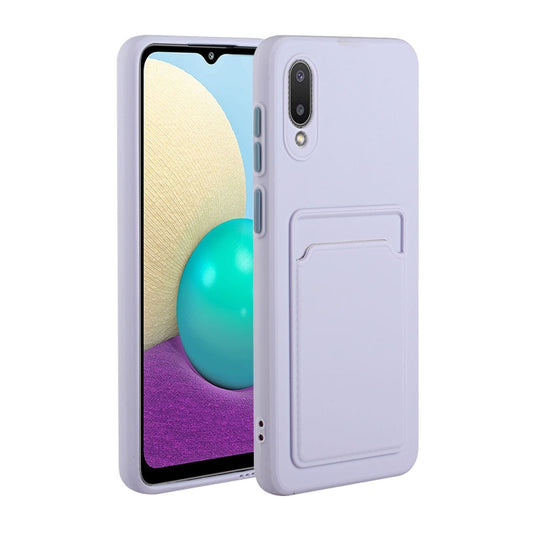 For Samsung Galaxy A02 Card Slot Design Shockproof TPU Protective Case(Purple) - Galaxy Phone Cases by buy2fix | Online Shopping UK | buy2fix