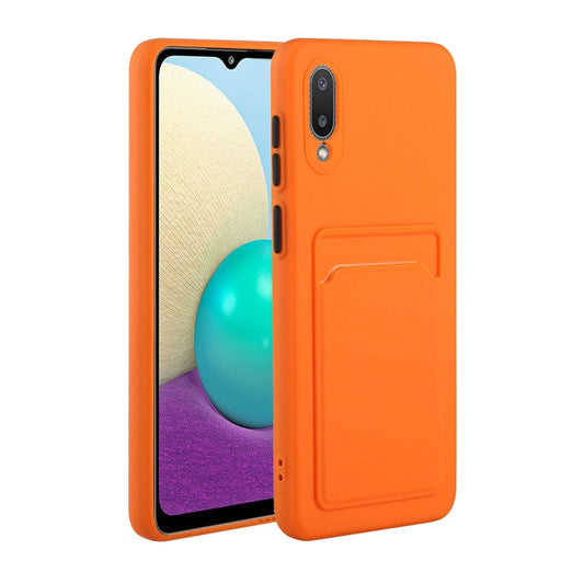 For Samsung Galaxy A02 Card Slot Design Shockproof TPU Protective Case(Orange) by buy2fix