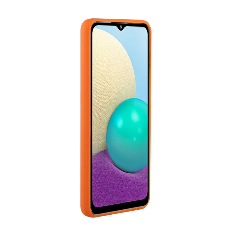 For Samsung Galaxy A02 Card Slot Design Shockproof TPU Protective Case(Orange) by buy2fix
