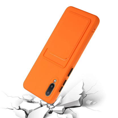 For Samsung Galaxy A02 Card Slot Design Shockproof TPU Protective Case(Orange) by buy2fix