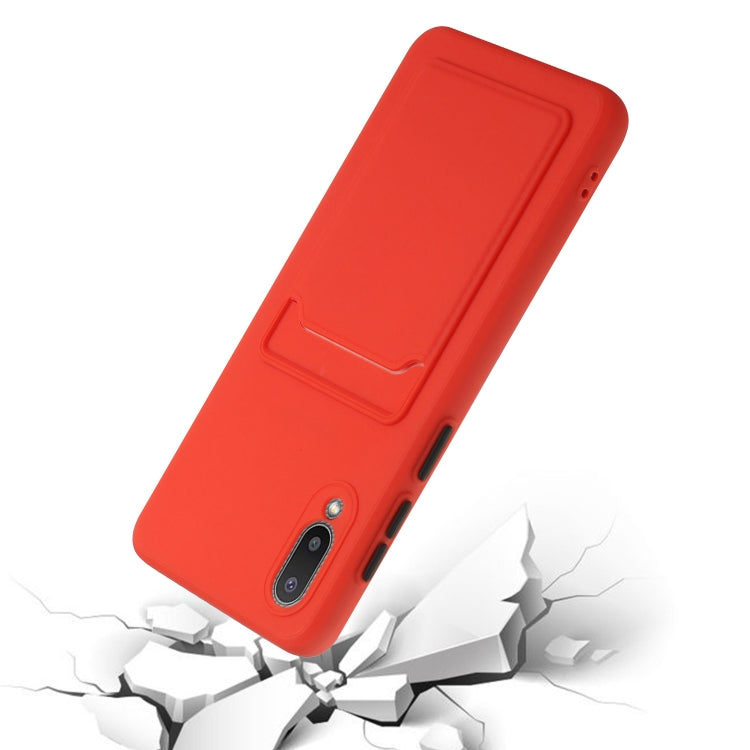 For Samsung Galaxy A02 Card Slot Design Shockproof TPU Protective Case(Red) by buy2fix