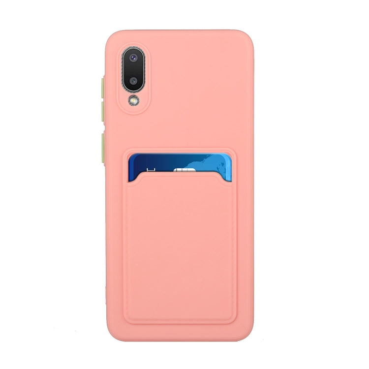 For Samsung Galaxy A02 Card Slot Design Shockproof TPU Protective Case(Pink) by buy2fix