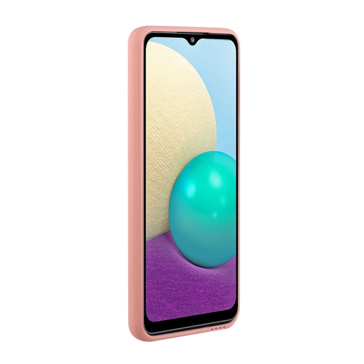 For Samsung Galaxy A02 Card Slot Design Shockproof TPU Protective Case(Pink) by buy2fix