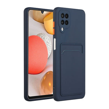 For Samsung Galaxy A12 5G Card Slot Design Shockproof TPU Protective Case(Dark Blue) by buy2fix