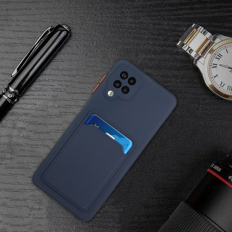 For Samsung Galaxy A12 5G Card Slot Design Shockproof TPU Protective Case(Dark Blue) by buy2fix