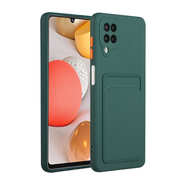 For Samsung Galaxy A12 5G Card Slot Design Shockproof TPU Protective Case(Dark Green) by buy2fix