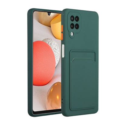 For Samsung Galaxy A12 5G Card Slot Design Shockproof TPU Protective Case(Dark Green) by buy2fix