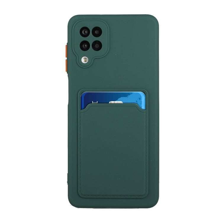 For Samsung Galaxy A12 5G Card Slot Design Shockproof TPU Protective Case(Dark Green) by buy2fix