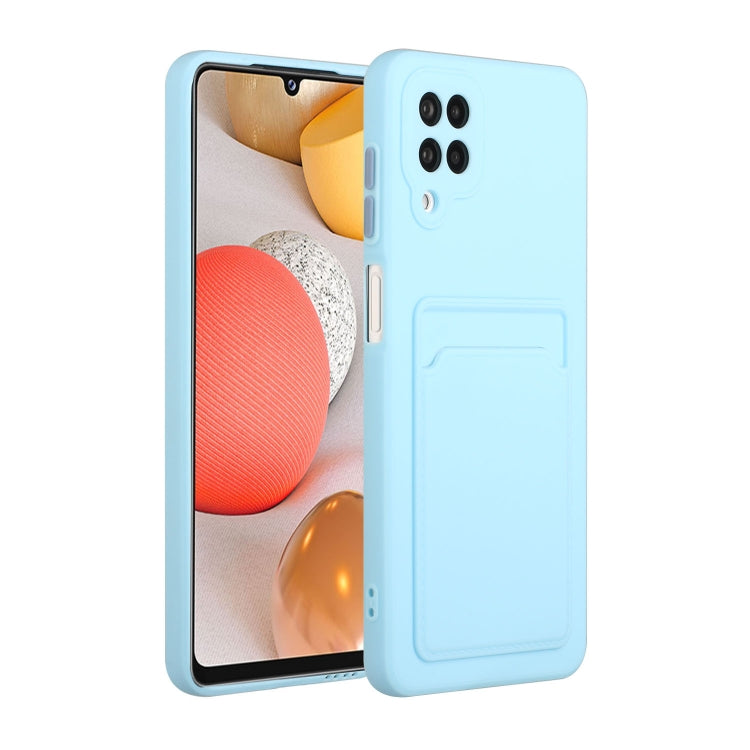 For Samsung Galaxy A12 5G Card Slot Design Shockproof TPU Protective Case(Sky Blue) by buy2fix