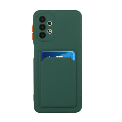 For Samsung Galaxy A32 4G Card Slot Design Shockproof TPU Protective Case(Dark Green) - Galaxy Phone Cases by buy2fix | Online Shopping UK | buy2fix