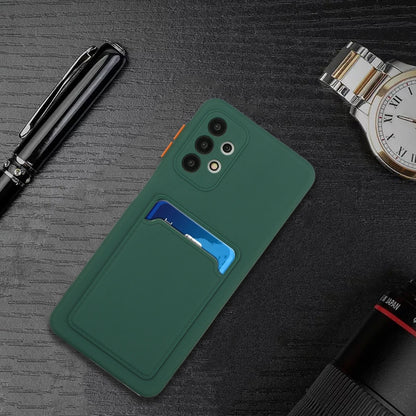 For Samsung Galaxy A32 4G Card Slot Design Shockproof TPU Protective Case(Dark Green) - Galaxy Phone Cases by buy2fix | Online Shopping UK | buy2fix