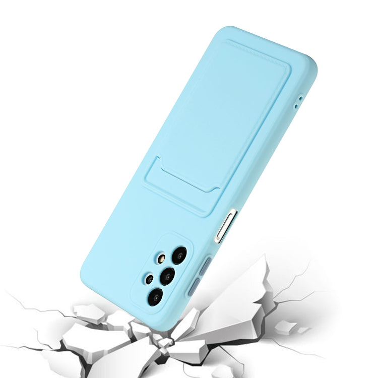 For Samsung Galaxy A32 4G Card Slot Design Shockproof TPU Protective Case(Sky Blue) by buy2fix