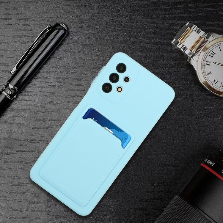 For Samsung Galaxy A32 4G Card Slot Design Shockproof TPU Protective Case(Sky Blue) by buy2fix