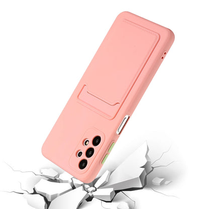 For Samsung Galaxy A32 5G Card Slot Design Shockproof TPU Protective Case(Pink) by buy2fix