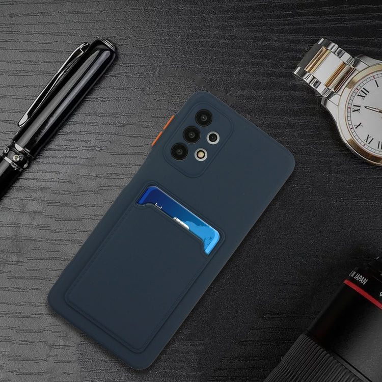 For Samsung Galaxy A52 5G / 4G Card Slot Design Shockproof TPU Protective Case(Dark Blue) by buy2fix