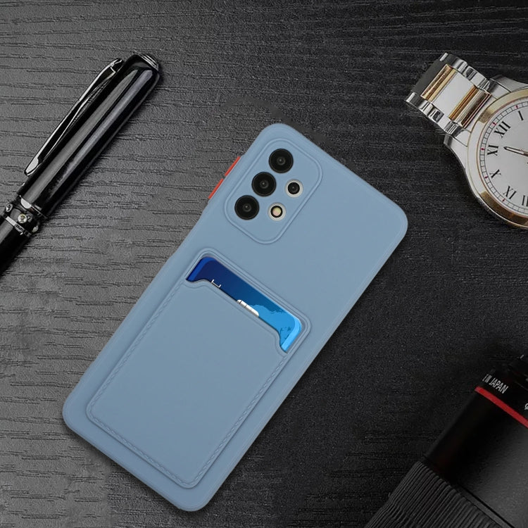 For Samsung Galaxy A52 5G / 4G Card Slot Design Shockproof TPU Protective Case(Gray) - Galaxy Phone Cases by buy2fix | Online Shopping UK | buy2fix