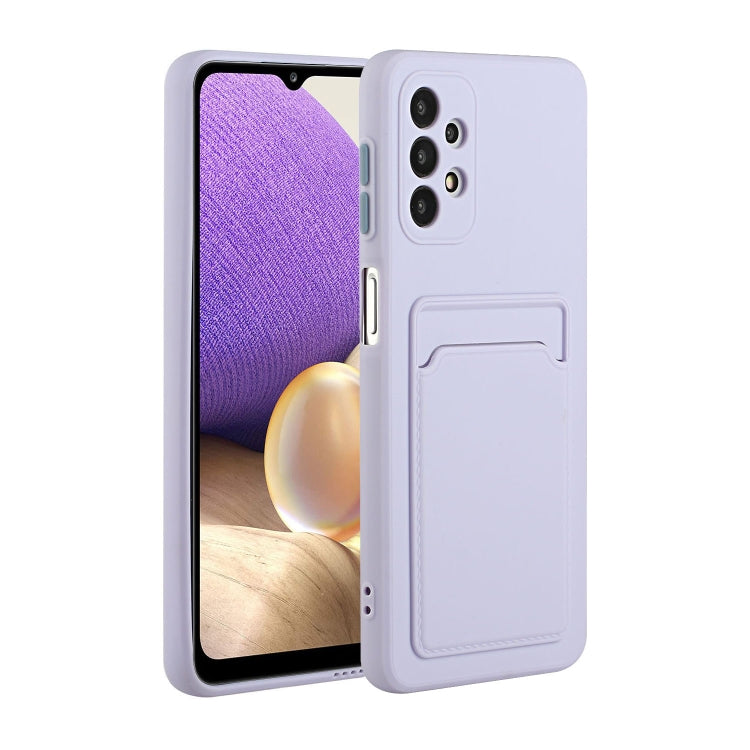 For Samsung Galaxy A52 5G / 4G Card Slot Design Shockproof TPU Protective Case(Purple) by buy2fix
