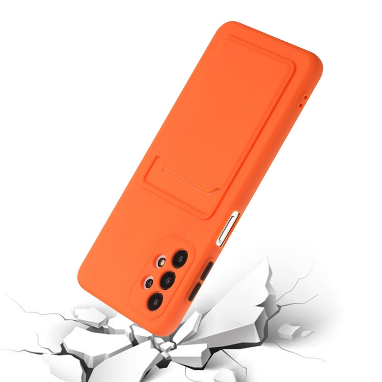 For Samsung Galaxy A52 5G / 4G Card Slot Design Shockproof TPU Protective Case(Orange) by buy2fix