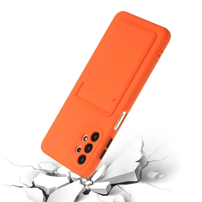 For Samsung Galaxy A52 5G / 4G Card Slot Design Shockproof TPU Protective Case(Orange) by buy2fix