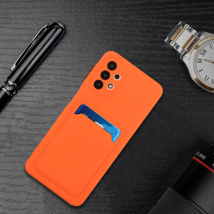 For Samsung Galaxy A52 5G / 4G Card Slot Design Shockproof TPU Protective Case(Orange) by buy2fix