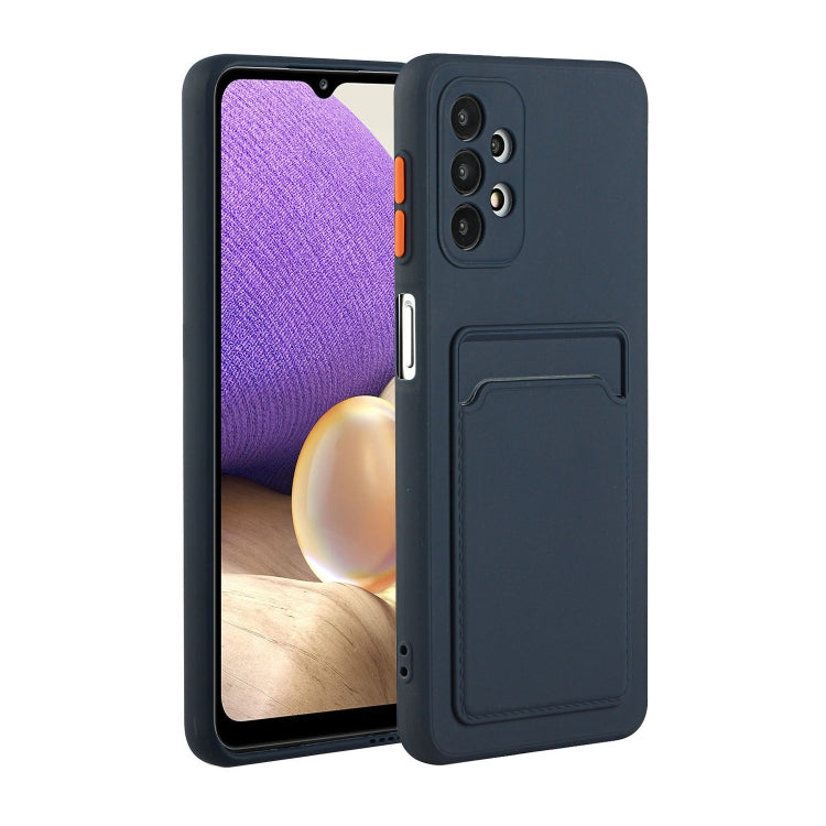 For Samsung Galaxy A72 5G / 4G Card Slot Design Shockproof TPU Protective Case(Dark Blue) by buy2fix