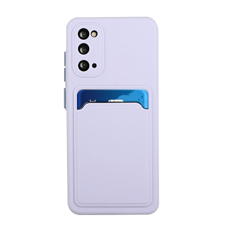 For Samsung Galaxy S20 Card Slot Design Shockproof TPU Protective Case(Purple) by buy2fix