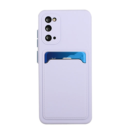 For Samsung Galaxy S20 Card Slot Design Shockproof TPU Protective Case(Purple) by buy2fix