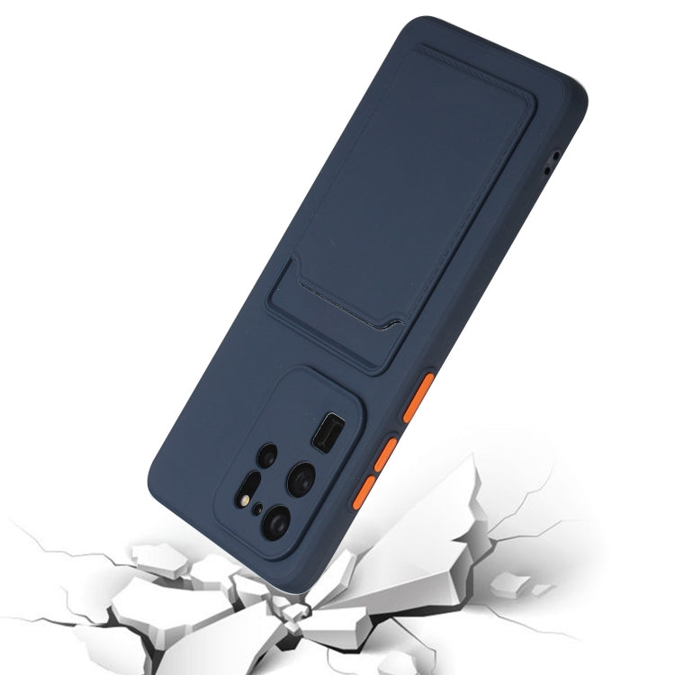 For Samsung Galaxy S20 Ultra Card Slot Design Shockproof TPU Protective Case(Dark Blue) by buy2fix