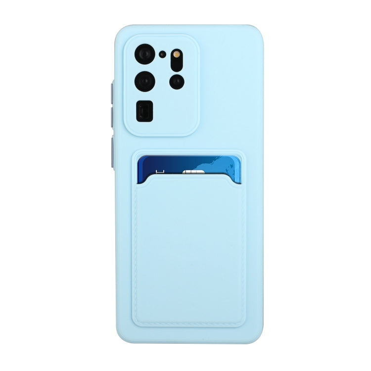 For Samsung Galaxy S20 Ultra Card Slot Design Shockproof TPU Protective Case(Sky Blue) by buy2fix
