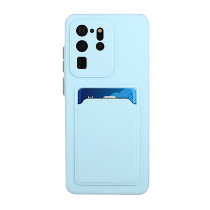 For Samsung Galaxy S20 Ultra Card Slot Design Shockproof TPU Protective Case(Sky Blue) by buy2fix