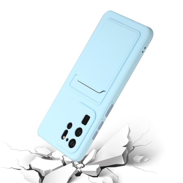 For Samsung Galaxy S20 Ultra Card Slot Design Shockproof TPU Protective Case(Sky Blue) by buy2fix