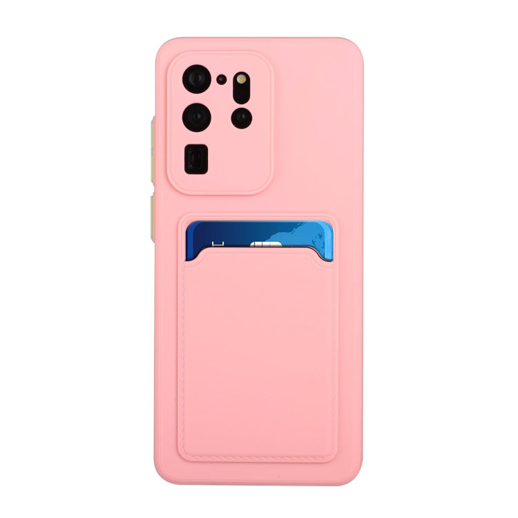 For Samsung Galaxy S20 Ultra Card Slot Design Shockproof TPU Protective Case(Pink) by buy2fix