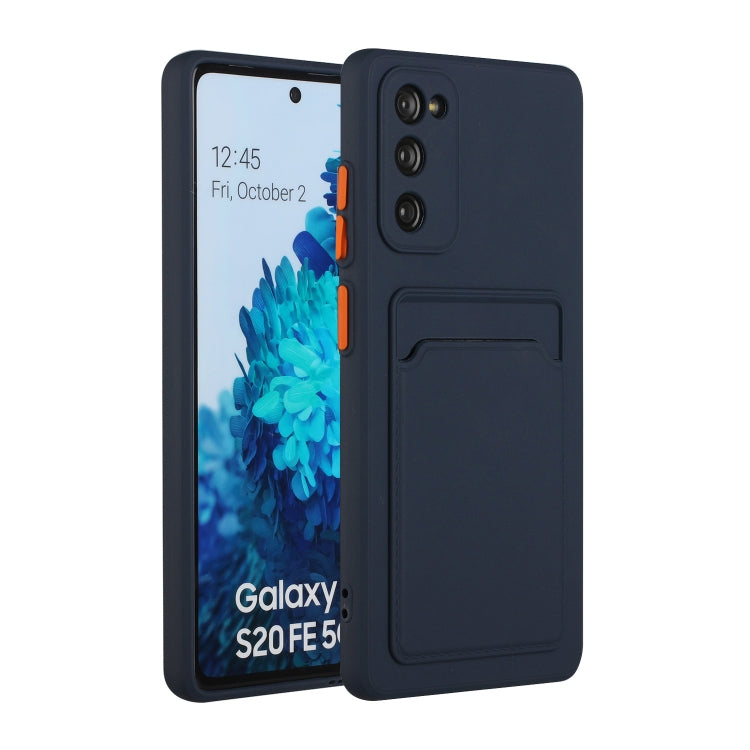 For Samsung Galaxy S20 FE Card Slot Design Shockproof TPU Protective Case(Dark Blue) - Galaxy S20 FE Cases by buy2fix | Online Shopping UK | buy2fix