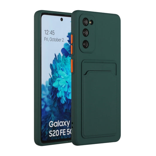 For Samsung Galaxy S20 FE Card Slot Design Shockproof TPU Protective Case(Dark Green) by buy2fix