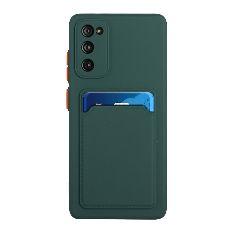 For Samsung Galaxy S20 FE Card Slot Design Shockproof TPU Protective Case(Dark Green) by buy2fix